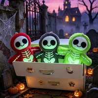 Breloque de sac squelette lumineux Halloween effrayant, pendentif crâne lumineux, décoration de sac à dos, cadeau, jouet en peluche, porte-clés