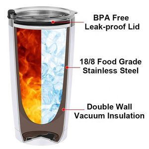 Mug de voyage isotherme à double paroi en acier inoxydable 20oz 30oz - Product Image 3