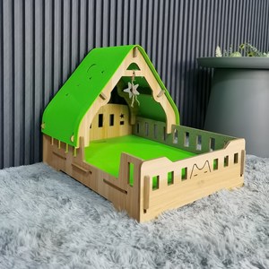 새로운 디자인 접이식 펠트 고양이 은신처 실내 고양이 집 장난감 포함 편안한 고양이 침대 - Product Image 5