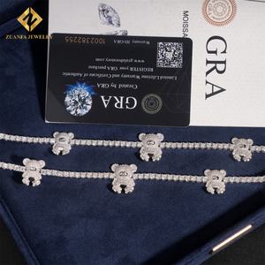 Collar de Cadena de Tenis con Oso Lindo, Estilo Hip Hop, Plata 925, Diamante Moissanita VVS, Unisex - Product Image 5