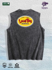 <span class=keywords><strong>Gilet</strong></span> imprimé lavé pour garçon, entrepôt local américain, 3 couleurs, coton respirant, haut tendance - Product Image 2