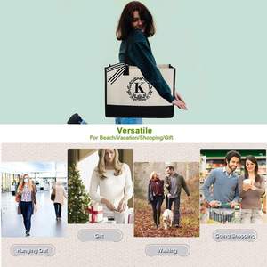 Sacs Fourre-Tout en Toile de Luxe Écologiques de <span class=keywords><strong>Haute</strong></span> Qualité, Impression Personnalisée Logo Lettre Réutilisable Souvenir Mariage - Product Image 6