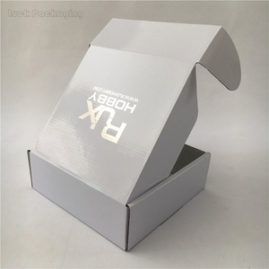 Blanco troquelado de papel corrugado cartón tuck en el lado aletas envío correo caja de correo con plata de papel de impresión - Product Image 1
