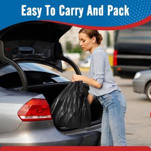 Bolsa de Compras Biodegradable Tipo Camiseta con Asa para el Hombro, Personalizable, Material PE Negro, para Restaurantes de Comida para Llevar - Product Image 2