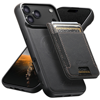 Casing Ponsel Kulit PU Motif Litchi dengan Magnet dan Penyangga, Kompatibel Pengisian Daya Nirkabel untuk Apple Seri 18/17/16/15/14/13/12