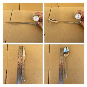 Wholesale 304 Stainless Steel Hammer Mesh <strong>Red</strong> Western-style Steak Home Thickened Long <strong>Handle</strong> Knife Fork and Spoon - Product Image 4