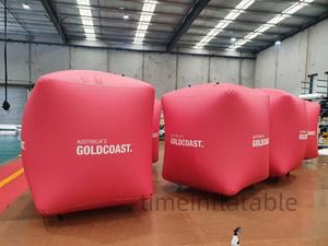 Boya de <span class=keywords><strong>agua</strong></span> de forma cuadrada de triatlón inflable de tiempo para publicidad logotipo personalizado tela Oxford de PVC duradera impermeable resistente al sol - Product Image 3