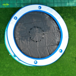 Matelas flottant gonflable vert pour jeux aquatiques, hamac flottant, tapis <span class=keywords><strong>de</strong></span> relaxation solaire, lit gonflable pour la plage - Product Image 2