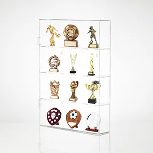 Wall Mounted Acrylic Medal Display Cabinet Clear Acrylic Award Display Cabinet Acrylic Trophy Exhibition Cabinet