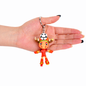 Lot de 3 porte-clés de football en PVC, mascotte animale, souvenir de football pour les fans, Coupe du Monde <span class=keywords><strong>FIFA</strong></span> 2026, directement de l'usine - Product Image 1