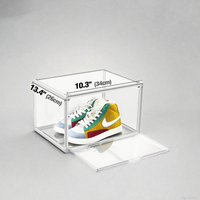 Boîte à chaussures magnétique transparente empilable avec porte frontale rabattable, anti-oxydation, organisateur de chaussures transparent pour AJ