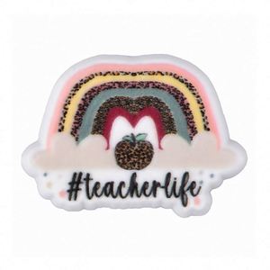 Venta al por mayor de dijes de PVC blando para zapatos con hebilla para el Día del Maestro, para <span class=keywords><strong>zuecos</strong></span> y sandalias, regalo para profesores, a granel - Product Image 4