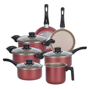 Ensemble de poêles à frire roses pour la maison, poêle à fond plat épaisse et portable, haute valeur esthétique, poêle antiadhésive en pierre de blé et de riz - Product Image 4