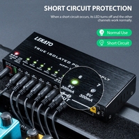 LEKATO 10 alimentations isolées pour pédales d'effets de guitare 5V 9V 12V 18V + 13 câbles