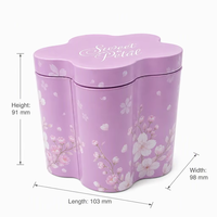 Boîte en métal personnalisée en forme de pétale pour biscuits, qualité alimentaire, emballage de luxe pour biscuits floraux, pour cadeaux de bonbons, vente en gros