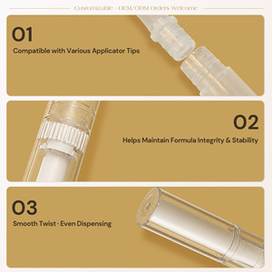 Stylos à huile pour cuticules blancs avec logo personnalisé, faible MOQ, applicateur de brillant à lèvres, stylo vide rotatif avec brosse - Product Image 2