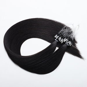 Chất Lượng Cao <span class=keywords><strong>Micro</strong></span> Vòng Lặp <span class=keywords><strong>Micro</strong></span> Nhẫn Con Người Phần Mở Rộng Tóc Đôi Rút Ra 100 Bất Trinh Nữ Việt Nam Tóc Xương Thẳng Tóc Đen - Product Image 3