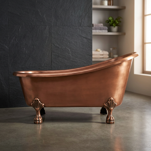 Bañera Ovalada Portátil de Lujo de Cobre con Patas de Gato CH-779 Sin Tapa para Uso Doméstico y Hotelero - Artesanía India - Product Image 1