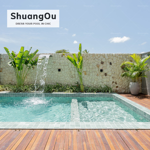 Baldosas de piscina esmaltadas verdes naturales para <span class=keywords><strong>spa</strong></span> al aire libre Baldosas de mosaico de piedra de mármol con impresión de inyección de tinta de reflexión - Product Image 1