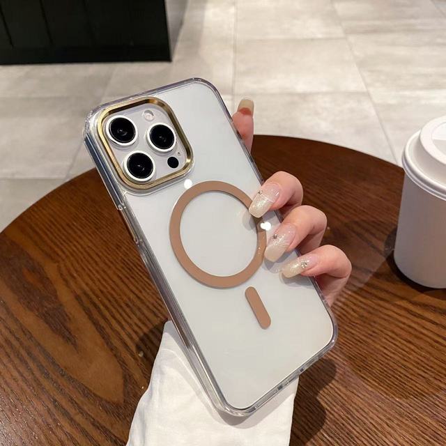 High Clear Wireless Charging Magnetic Phone Cases for iPhone 16 Pro Max 15 14 Plus 13 12 11 Shockproof Transparent Mobile Case