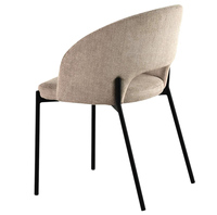 Chaise de salle à manger moderne en tissu rembourré avec dossier en forme de tonneau, prix d'usine, pour cuisine, salle à manger, salon