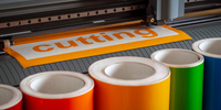 Rouleaux de vinyle autocollant en PVC imprimable, double brillance, sans fluorescence, échantillons gratuits