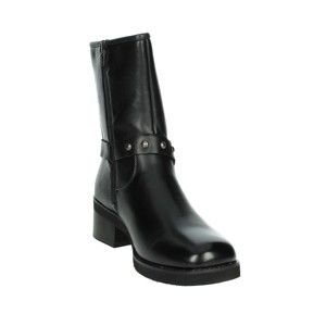 Chiavi da donna K-10303 stivaletti neri traspiranti in cotone alto chiusura con lacci classico stile Cowboy stagione autunno inverno - Product Image 5