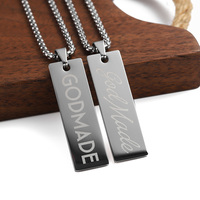 Bijoux pour femmes et hommes, collier personnalisé gravé, pendentif lettre initiale, logo, collier rectangulaire vierge pour gravure