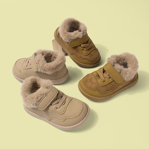<span class=keywords><strong>Stivali</strong></span> Invernali da <span class=keywords><strong>Bambina</strong></span> in Camoscio alla Caviglia, Caldi, con Suola in EVA, Slip-On, Piatti, Colore Kaki, Motivo Uniforme - Product Image 3