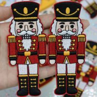 Patch de Noël Casse-Noisette certifié OEKO-TEX, brodé, appliqué, couleur personnalisée, à coudre ou thermocollant, vente en gros