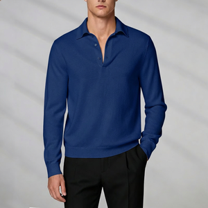 Custom Design OEM&ODM Men Long Sleeve Knitwear <b>Polo</b> <b>Neck</b> Anti-Wrinkle Winter Clean Fit High Quality <b>Sweater</b> - Product Image 6