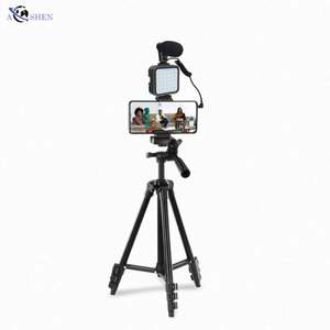 Kit de vlogging portable pour smartphone KIT05, équipement de diffusion, kit de réalisation vidéo avec micro canon, lumière LED, trépied pour <span class=keywords><strong>Tik</strong></span> Tok Record - Product Image 1