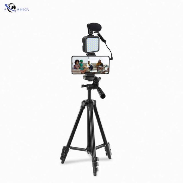 Portable Smartphone Vlogging KIT05 Broadcast Equipment Video Making Kit With Shotgun Mic Led Light Tripod for Tik Tok Record