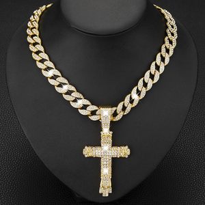 Collar de cadena de diamantes Hip Hop brillante chapado en oro y <span class=keywords><strong>Cuba</strong></span> de plata estilo Miami para hombre Iced Out - Product Image 6
