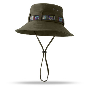 Tùy Chỉnh Không Thấm Nước UV Bảo Vệ Boonie Xô Hat Cho Nam Giới Rộng Mũ Mặt Trời Mũ Với Chuỗi Cho Mùa Hè Câu Cá - Product Image 2
