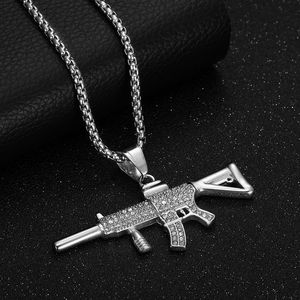Collar con Colgante de Rifle de Asalto M4, Chapado en Oro, Acero Inoxidable, Joyería de Moda Hip Hop para Hombre, Accesorio para Fiesta - Product Image 3