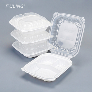 Fuling vỏ sò đưa ra thực phẩm container trắng rõ ràng bản lề để đi mfpp container - Product Image 1