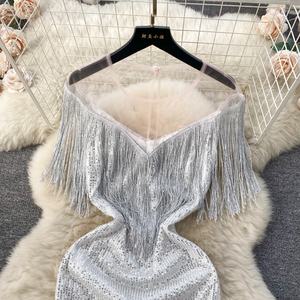 Nueva Venta Caliente Mujer Sexy Culturismo Hip Flow Su Seebone Mujeres Vestidos de Fiesta - Product Image 2