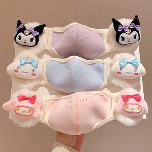 Masque facial chaud pour enfants, coupe-vent, épaissi, motif dessin animé, protection contre le froid pour le cyclisme en extérieur, cache-oreilles - Product Image 1