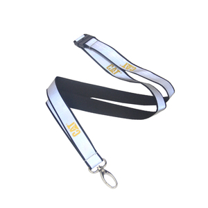 Reflective Silkscreen Printing Polyester Safety Buckle Belt Design Sublimation Blank Airbus Aviation Lanyard