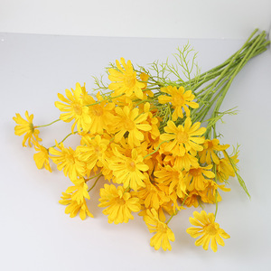 Tige de marguerite artificielle multicolore en soie synthétique, longue branche pour décoration florale de maison et de mariage, vente en gros - Product Image 3