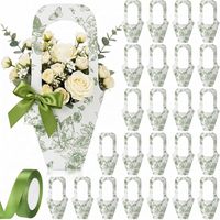 Sacs cadeaux en papier kraft avec poignées longues, rubans pour bouquets, cartes de vœux - Mariages, baby shower
