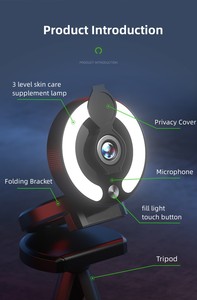 2K Full HD Auto <strong>Focus</strong> Webcam Live <strong>Web</strong> <strong>Camera</strong> with LED Lights, USB <strong>Web</strong> Cam with Microphone for Computer and Laptop - Product Image 4