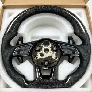 Expédition rapide pour <span class=keywords><strong>Audi</strong></span> <span class=keywords><strong>TT</strong></span> R8 MK3 TTRS TTS MK2 S3-S7 RS3-RS7 A3 A5 A6 Volant en fibre de carbone forgée Vente flash - Product Image 6