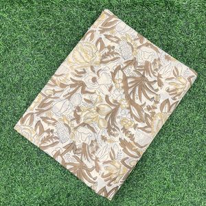 Tela de Algodón con Estampado Floral Hecho a Mano, Tela de Algodón Suave con Estampado Botánico Beige, Material para Vestidos Hecho a Mano en India, Tela para Decoración del Hogar - Product Image 6