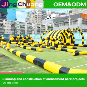 Piste de karting gonflable pour centre commercial, barrière de sécurité pour voitures tamponneuses pour enfants, piste de divertissement carrée - Product Image 1