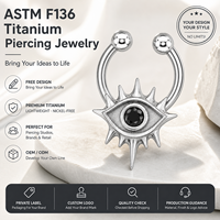 JiaXin Anneaux de nez articulés en titane ASTM F136 pour tragus, hélix, daith, septum, conch, rook et lèvres
