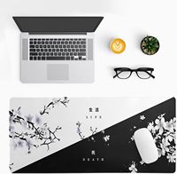 Tapis de souris de jeu personnalisé avec logo, imperméable, écologique, format étendu 31,5x11,8 pouces, impression par sublimation CMYK, motif Sakura japonais, antidérapant