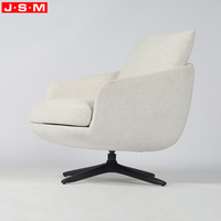 Fauteuil d'appoint moderne en bois avec mousse et tissu blanc, base en métal élégante, chaise de loisirs de luxe pour salon