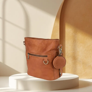 Sac bandoulière en cuir véritable durable, fabriqué en cuir de haute qualité, avec sangle réglable, rangement spacieux, compartiments sécurisés - Product Image 2